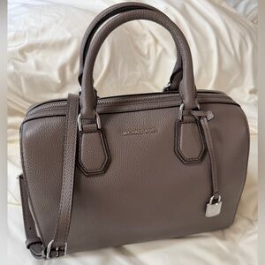 NWT Michael Kors Medium Cinder Leather Duffle with Detachable Crossbody Strap